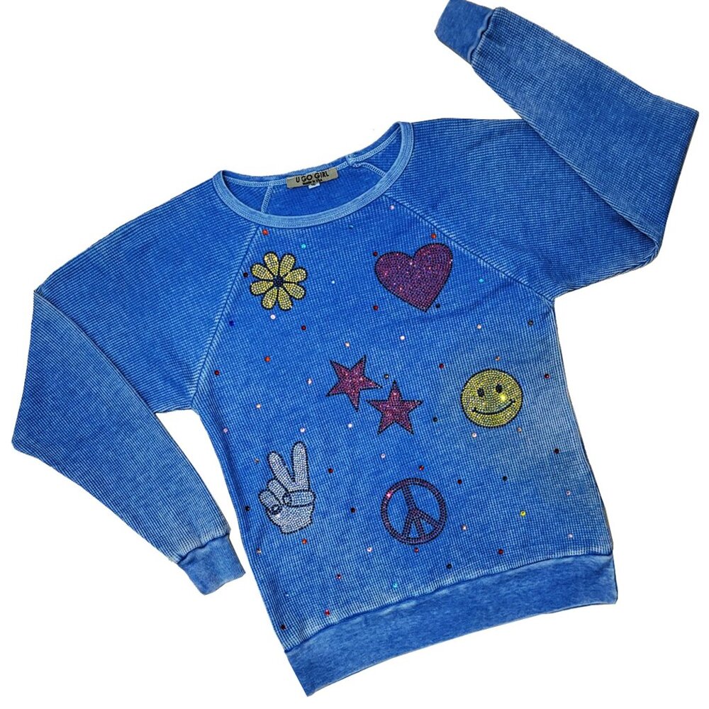 Be Peaceful Girl's Blue Sweatshirt